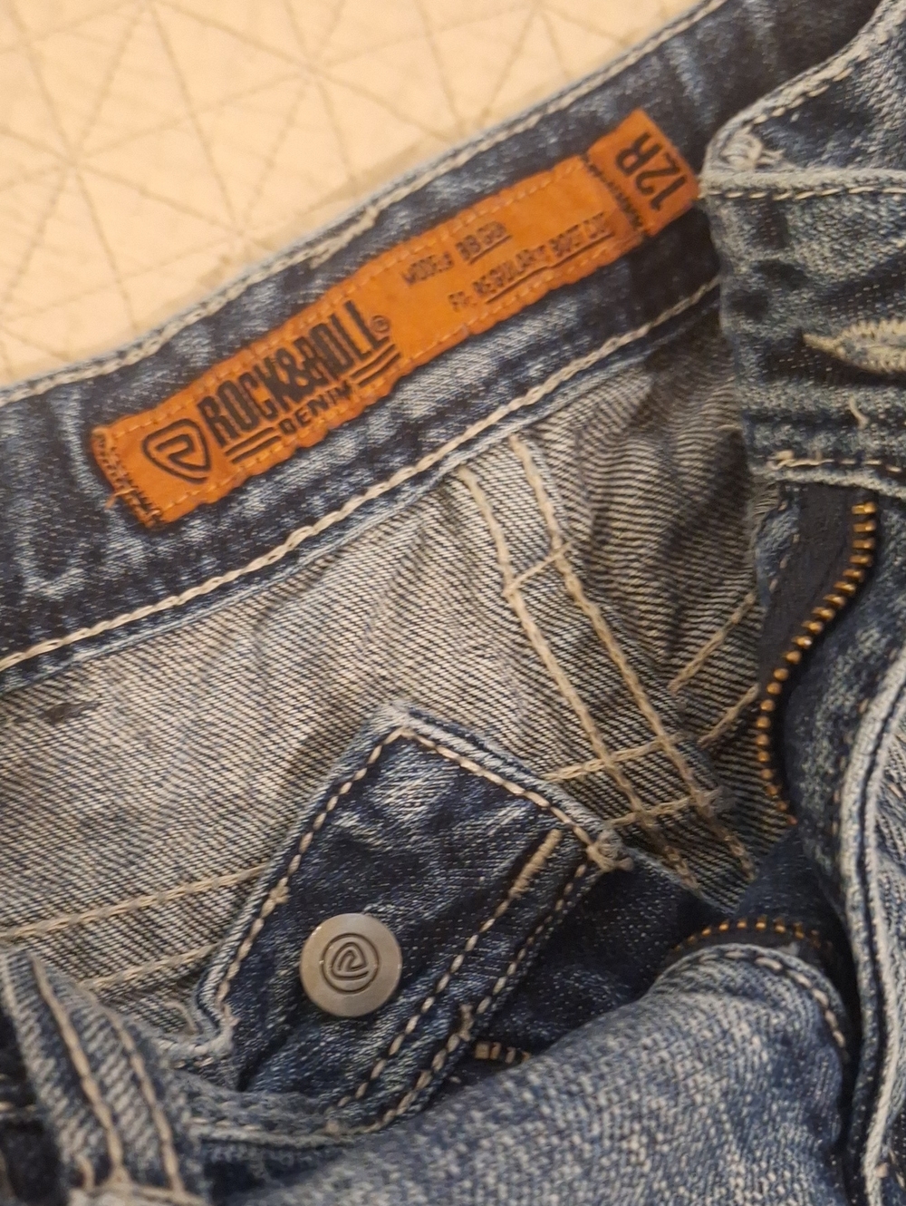 Rock & Roll denim co. Youth Blue Jeans boys sz 12 regular length. boot cut
